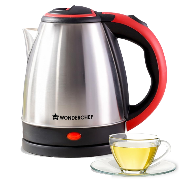 Wonderchef Essenza Electric Kettle | 1.5L | Stainless-steel Body | 1350W | Rapid Boiling in 5 Mins | Boil Water for Tea, Coffee, Instant Recipes | Auto Shut-off | Boil Dry Protection (WCEKESSENZASS1.5L)