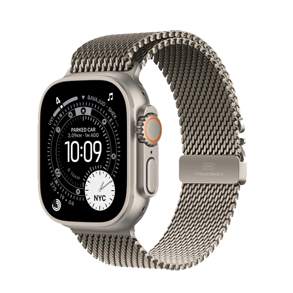 Apple Watch Ultra 3 GPS + Cellular 49 mm Natural Titanium Case with Anchor Blue Ocean Band (IWU3CEL49NTRTIMEWH4)