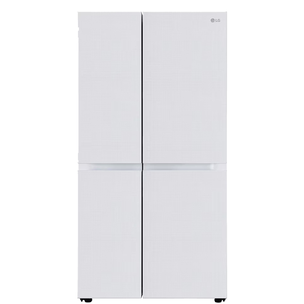 LG 650L Convertible Side by Side Refrigerator (Premium Glass Door, Linen White Finish, GLB257DLW3)