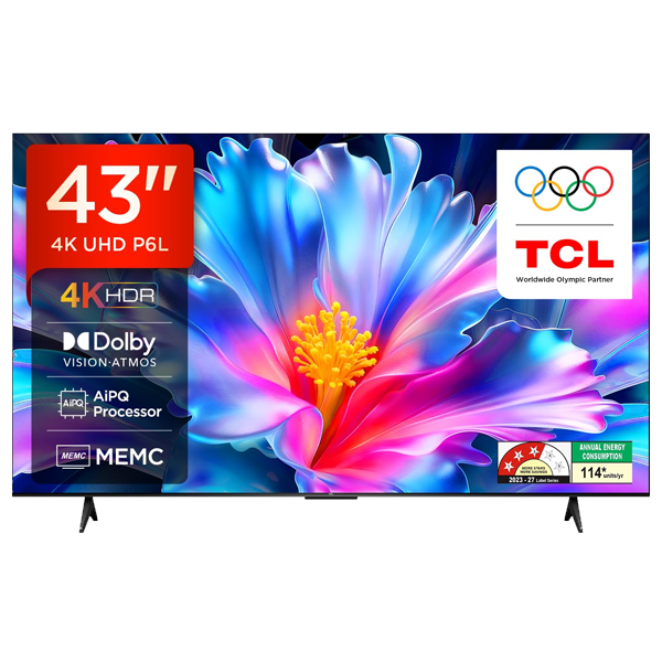 TCL 108 cm (43 inches) 4K Ultra HD Smart LED Google TV 43P6L (TCL43P6L)