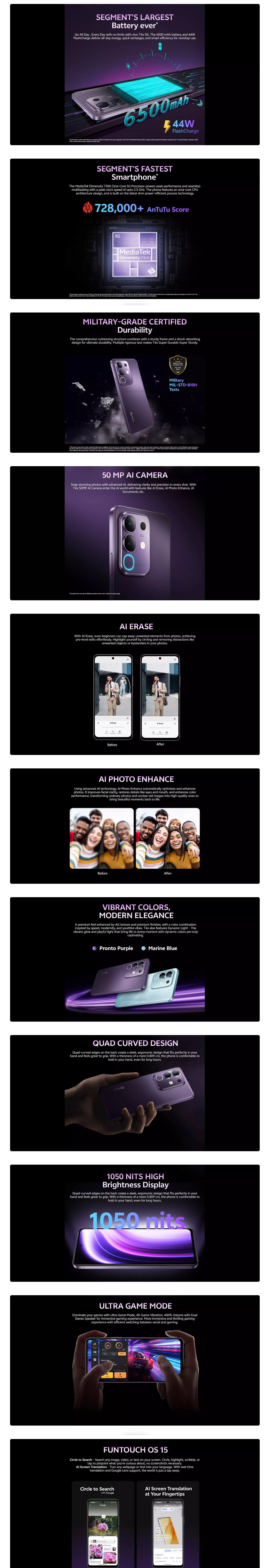 Vivo T4X 5G (8GB RAM, 128GB Storage, T4X5G8128GB)