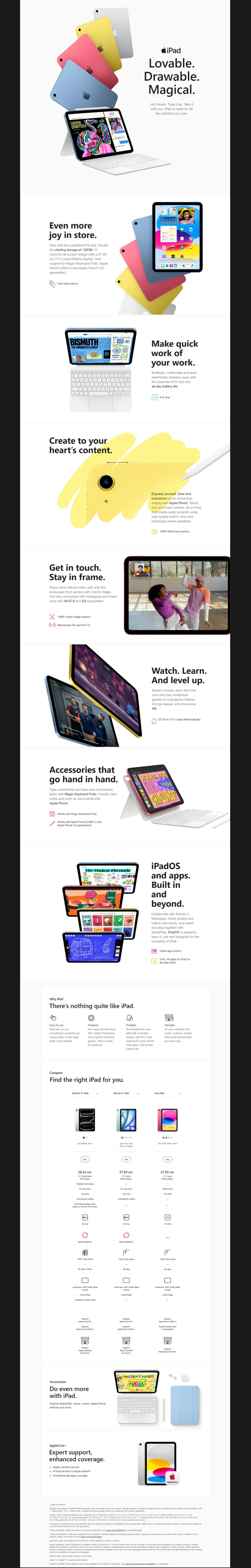 Apple iPad 11th Gen 2025 Wi-Fi (11 Inch, 128GB, Pink, IPD11A16WF128PKMD4E4)