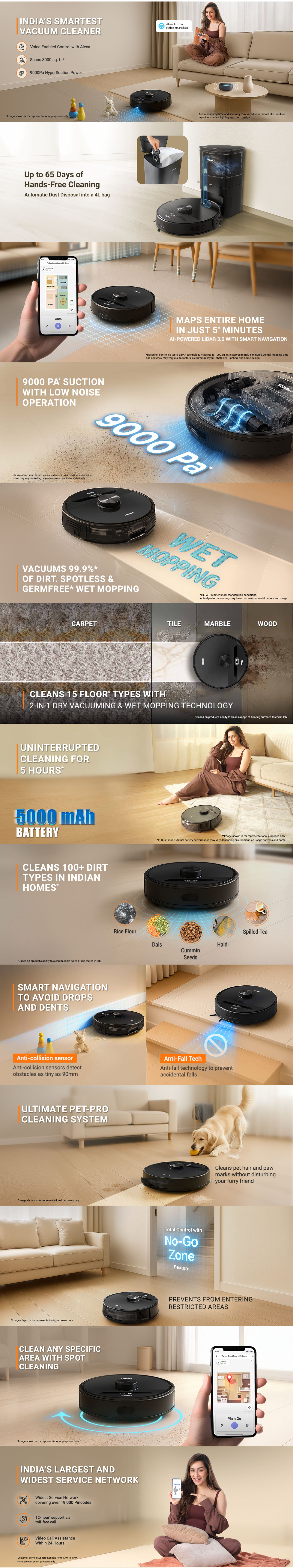 Eureka Forbes Smartclean with Autobin S2 Robo Vacuum Cleaner (FORSSMARCLEWAOBINS2)