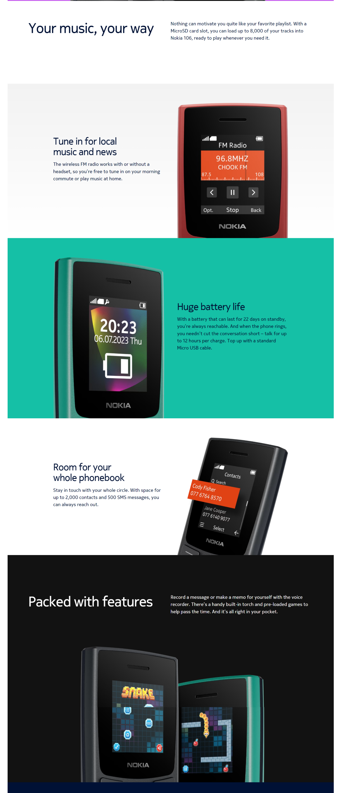 Nokia Mobile 106 SS 2023 (NOK106SS)