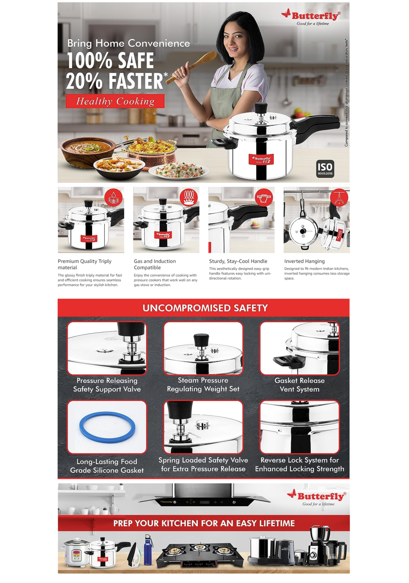 Butterfly Tez Triply 5 Ltr Pressure Cooker (5LTEZSS)