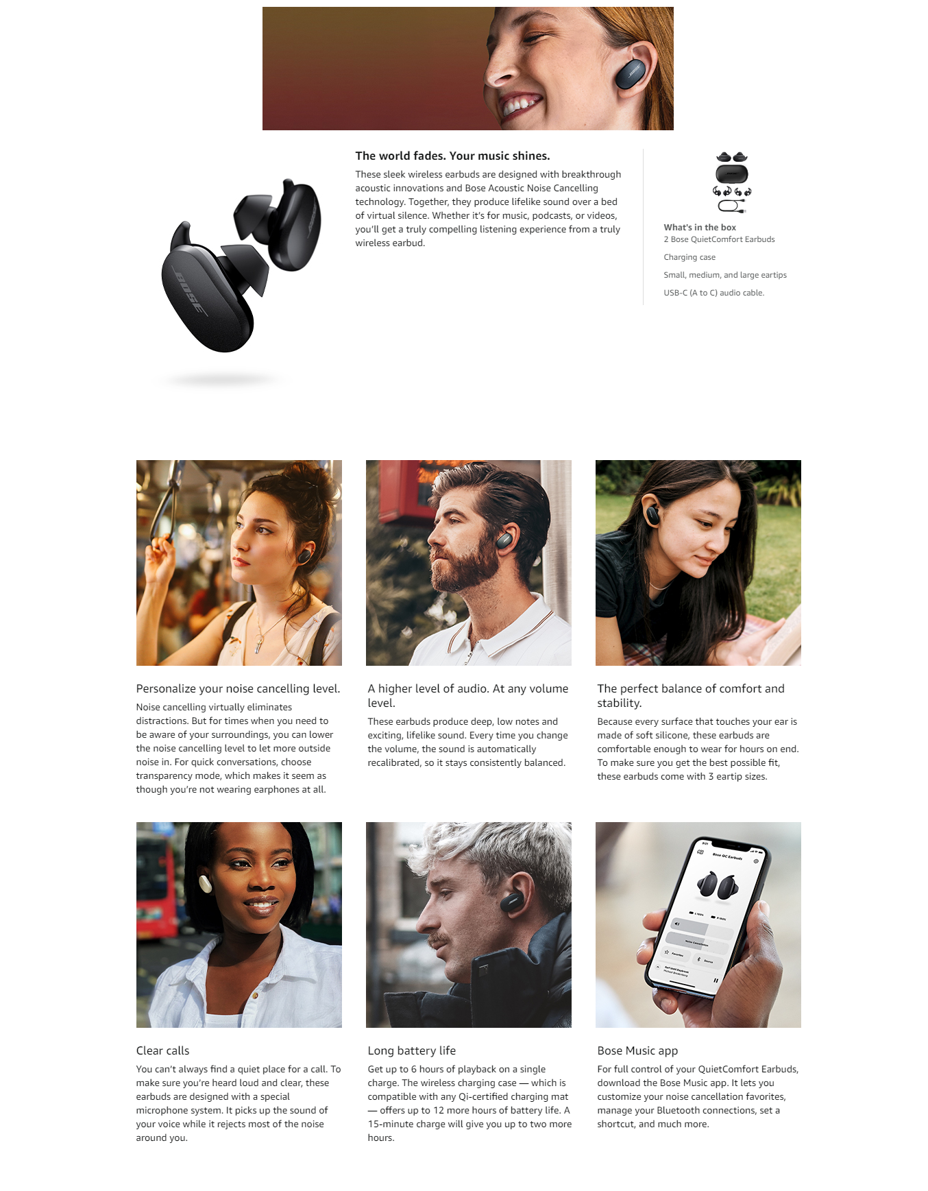 Bose QuiteComfort Earbuds Bluetooth Headset  (Soapstone, True Wireless) (BOSEEBQUIETCOMFORSOS)