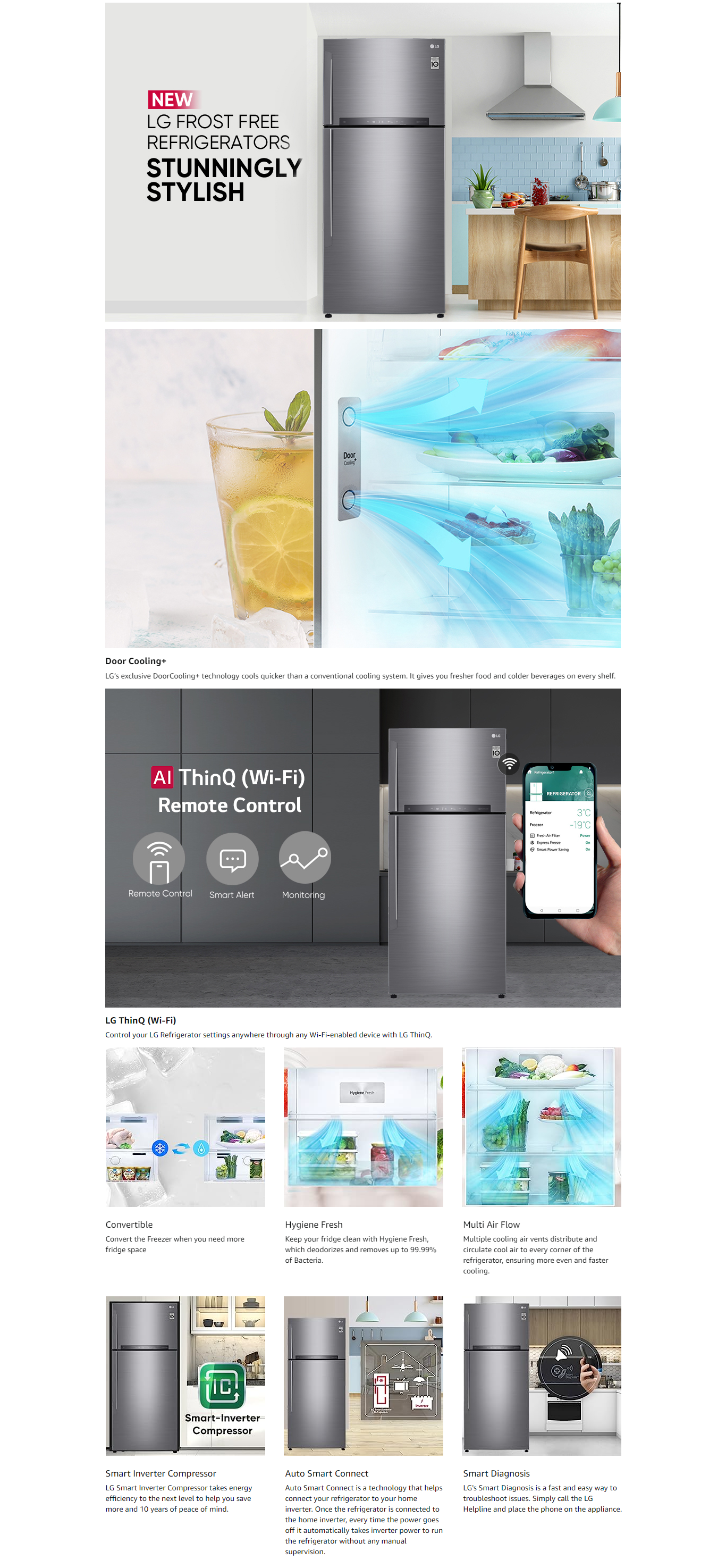 LG 592 Litres 1 Star Frost Free Double Door Refrigerator with Smart Inverter Compressor (GRH812HLHM, Platinum Silver)