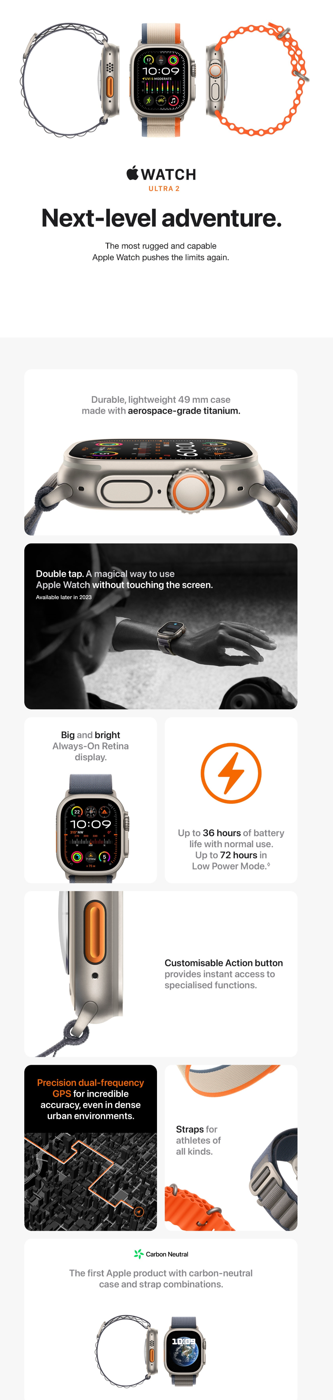 Smartwatch Apple Watch Ultra GPS LTE 49mm Titânio com Loop Alpine