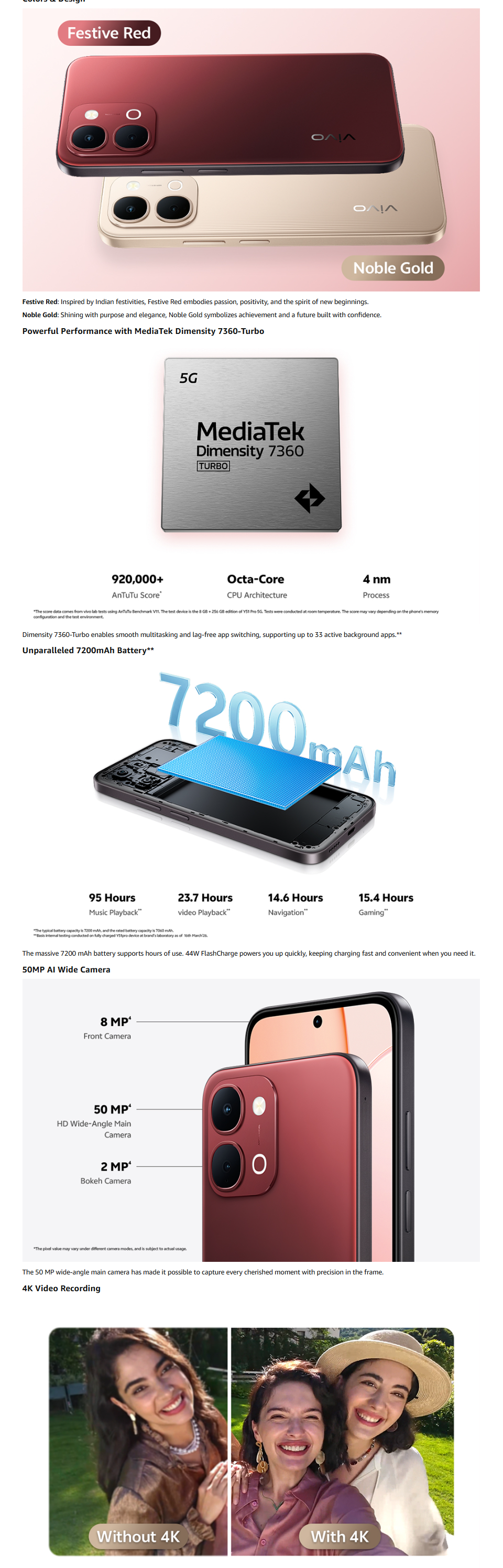 Vivo Y51 Pro 5G Mobile  8GB RAM, 256GB (Y51PRO5G8256GB)