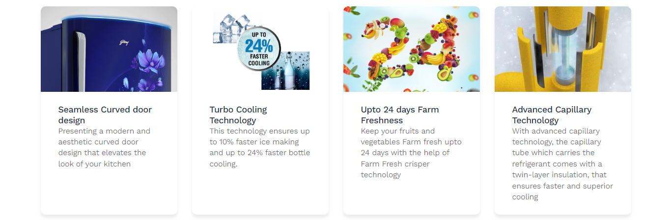 Godrej 180 Liters 2 Star Direct Cool Single Door Refrigerator (RDEMARVEL207BTDFFSST)