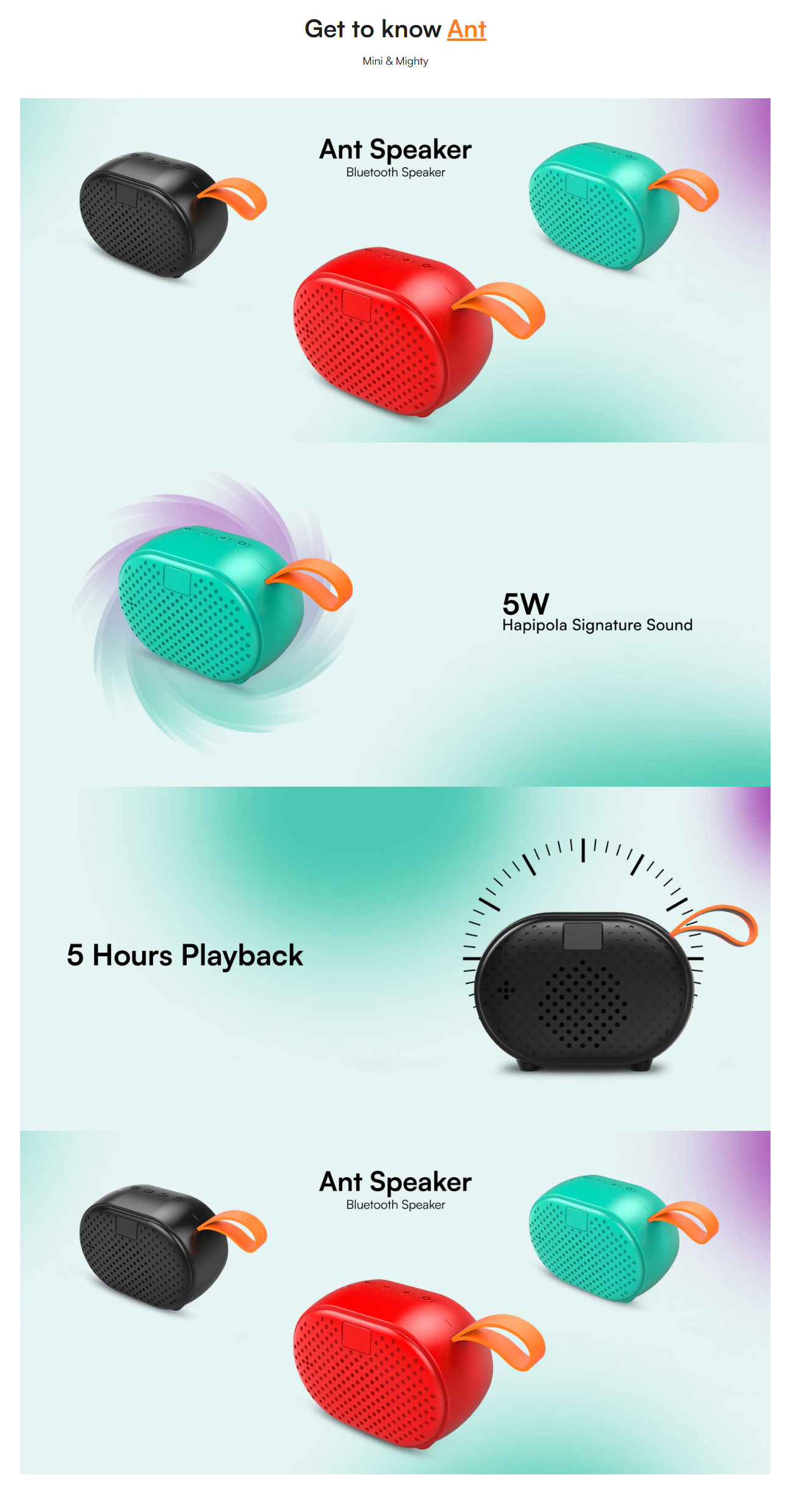 Hapipola Bluetooth Speaker Ant (HAPIPOLABSANT)