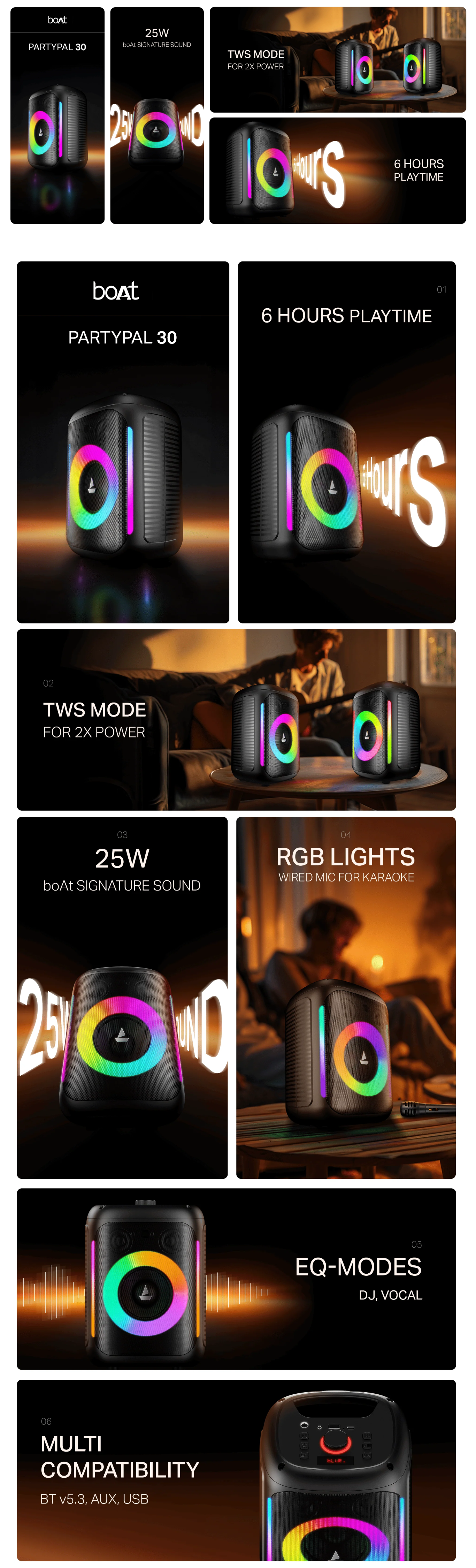 Boat Portable PartyPal Party Speaker(BOATPSPARTYPALBANG)