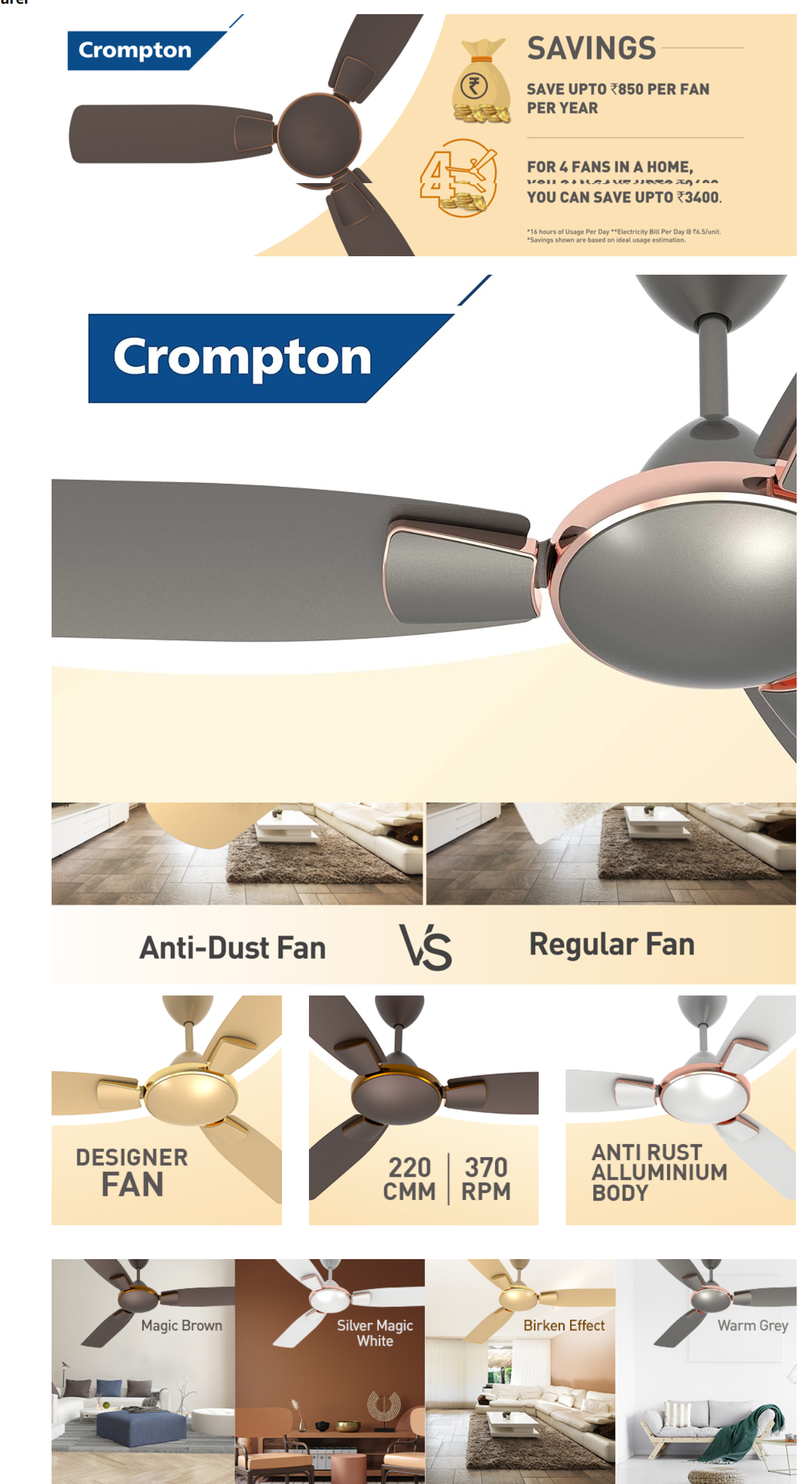 Crompton Highspeed Toro Antidust 1200 Mm (48TORO1Z1S)