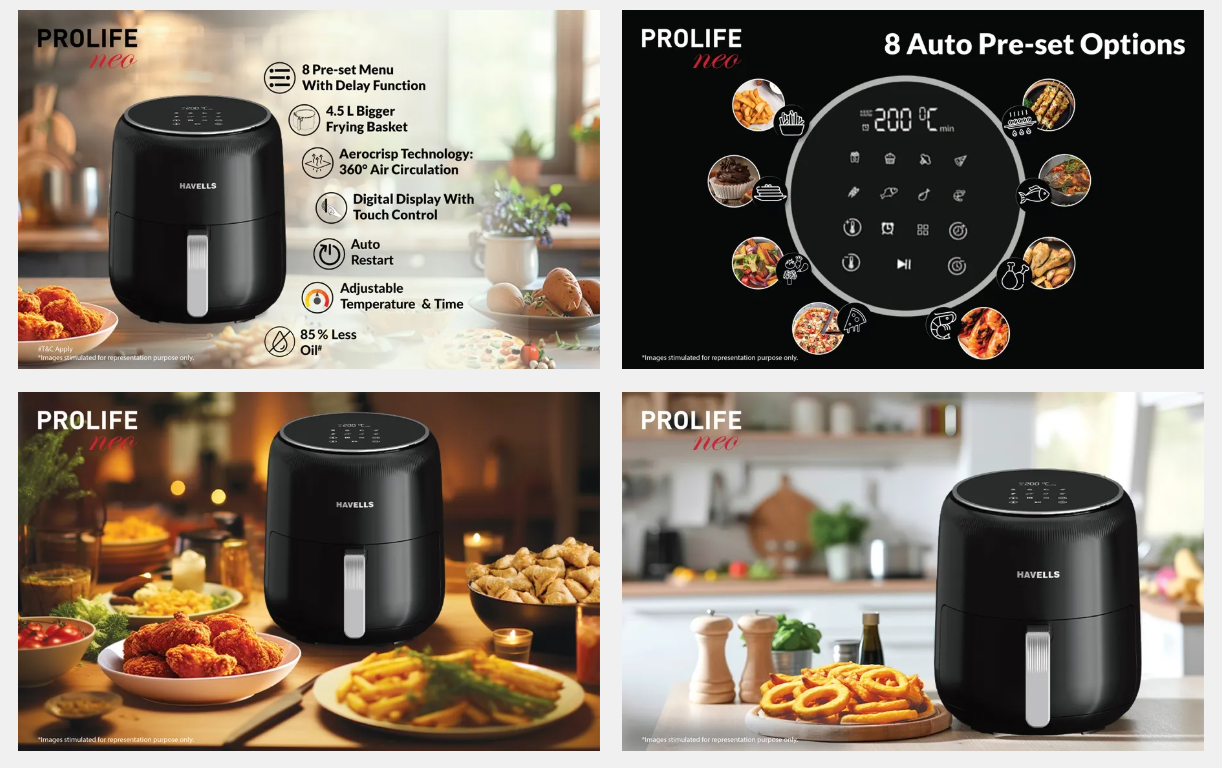 Havells Prolife Neo 4.5L 1500 Watt Digital Air Fryer with Aero Crisp Technology (Black, PROLIFENEO4.5L)