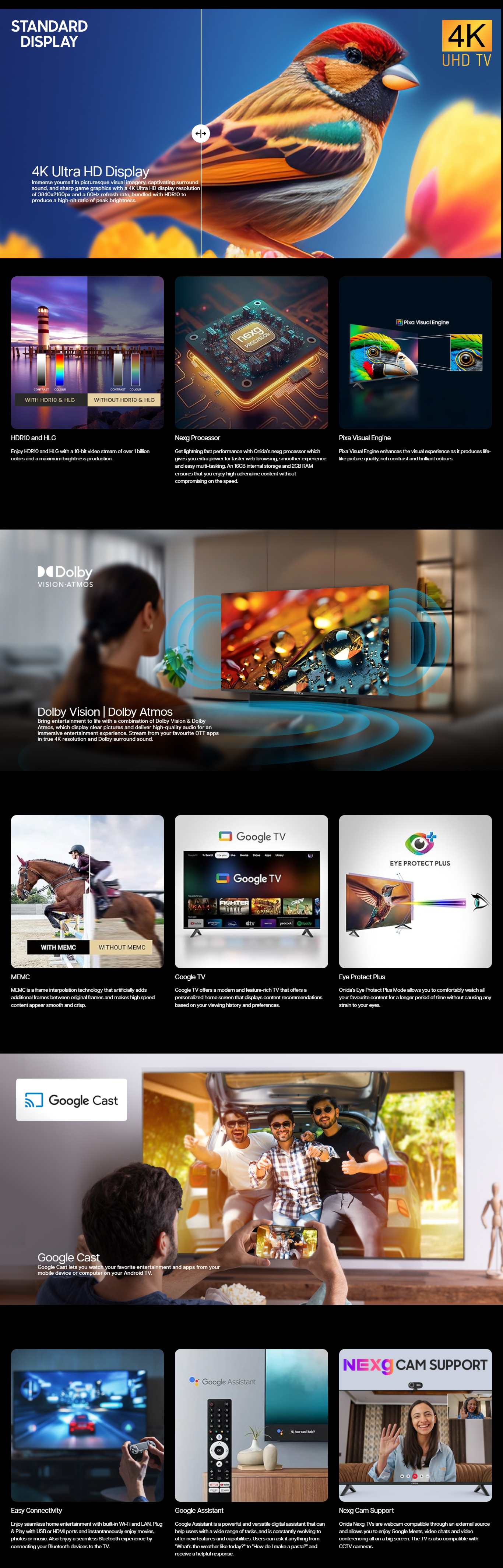 Onida 43 4K Ultra HD Google TV (43UIZR)