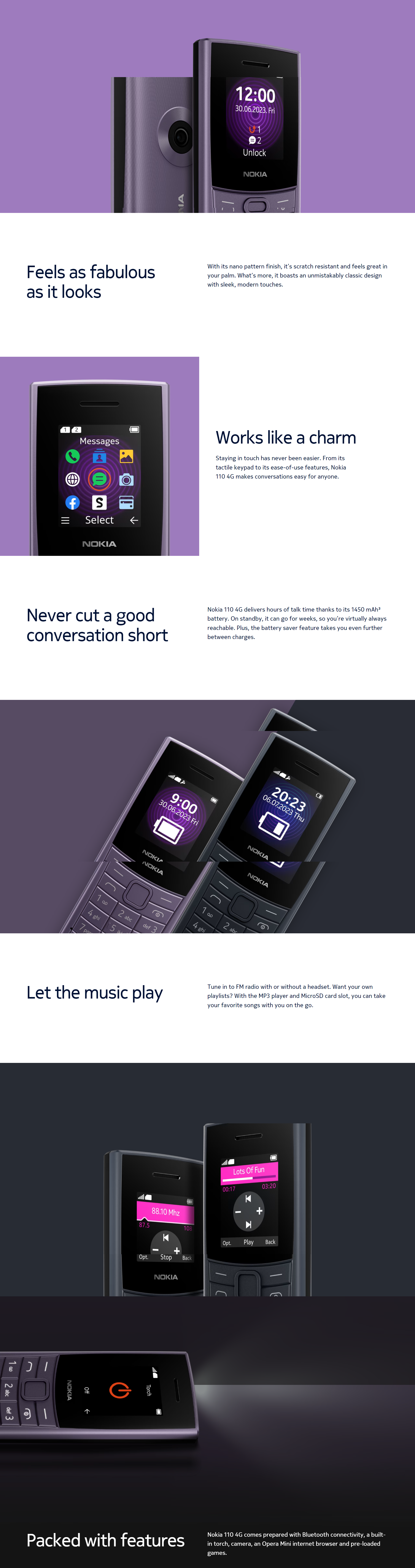 Nokia 110 4G with 4G, Camera, Bluetooth, FM Radio, MP3 Player, MicroSD (NOK1104G)