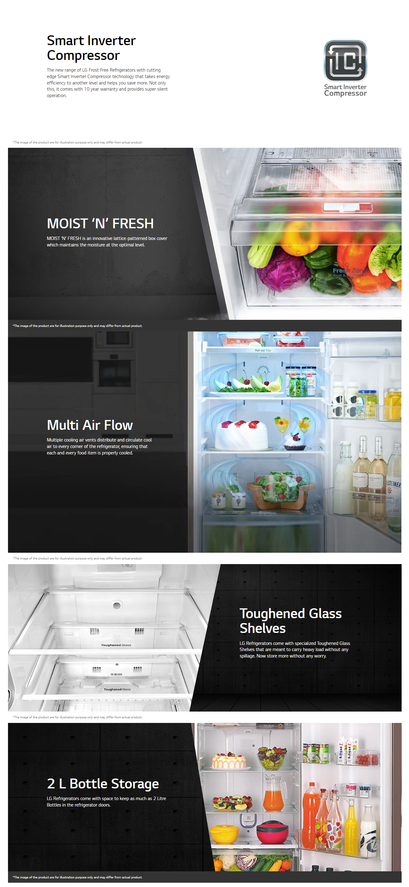 LG 260 Ltr Frost Free Refrigerator (GLN292BDSY)