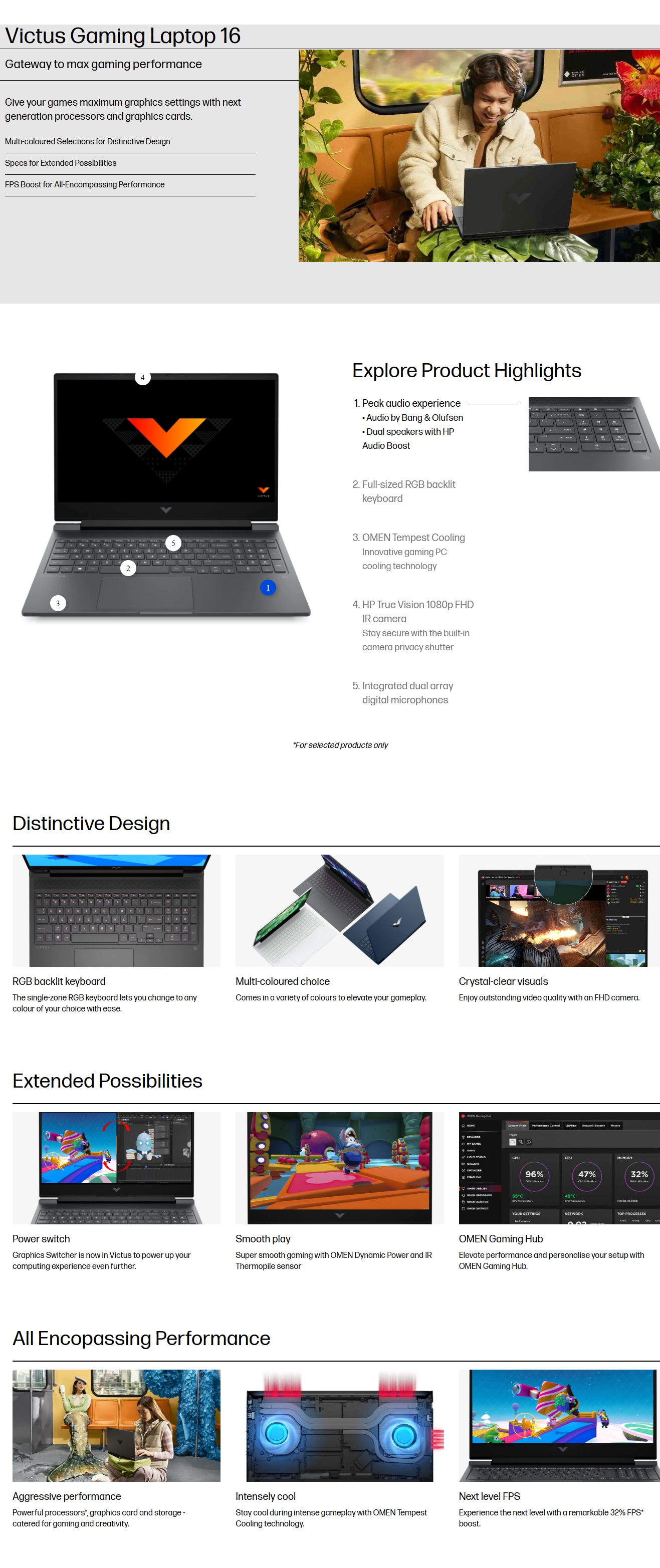 HP Victus 14th Gen Intel Core i5 , RTX 3050,  16GB, 512GB SSD, 16.1 Inch, Windows 11 Gaming Laptop (HPVICTUSR1703TXCI5)