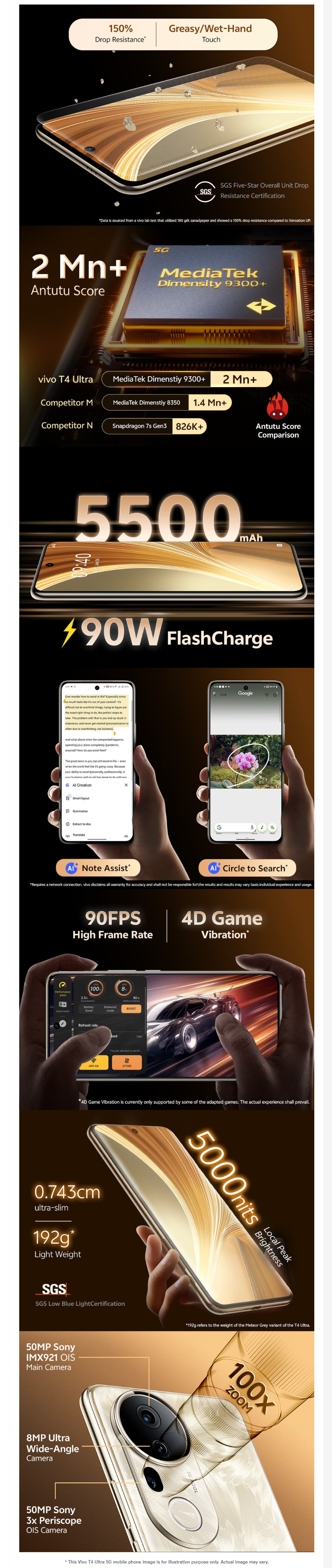 Vivo T4 Ultra 5G (12GB RAM, 512GB, T4ULTRA12512GB)