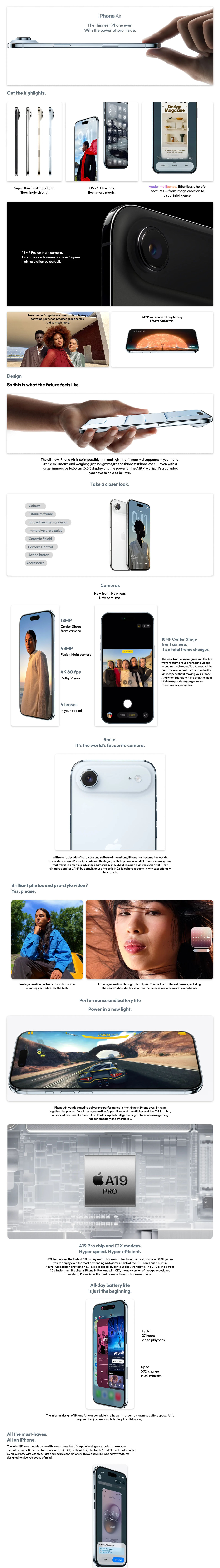 Apple iPhone Air (256GB, Sky Blue, IPAIR256SKYBLUMG2P4)