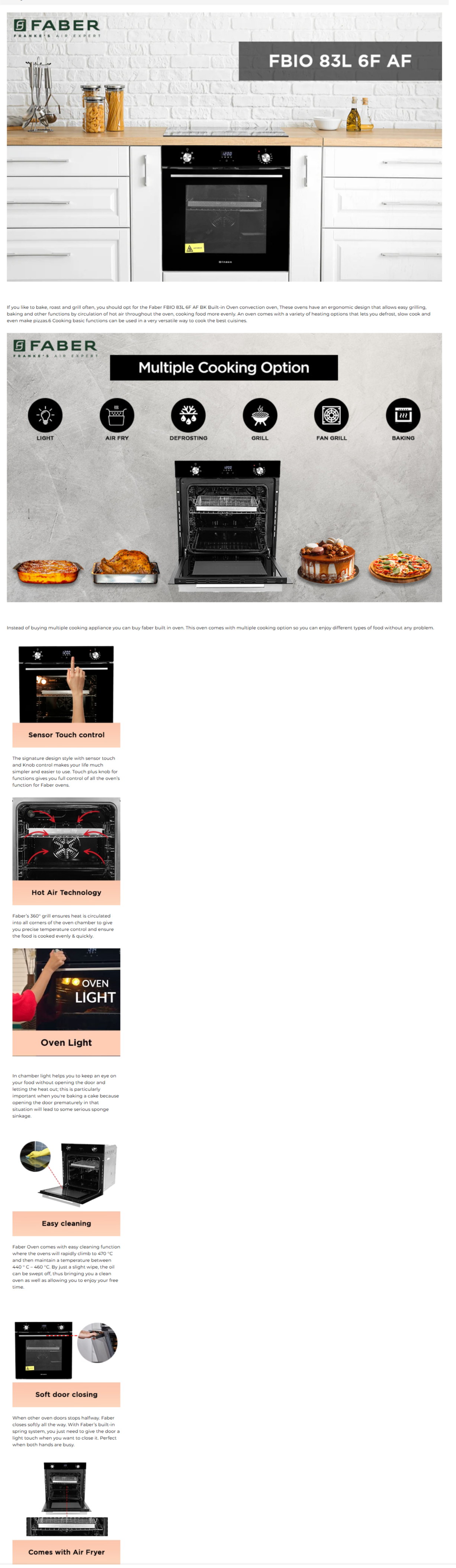 Faber FBIO 6F AF BK 83L Built-in Microwave Oven,Black (FBIO83L6FAFBK)
