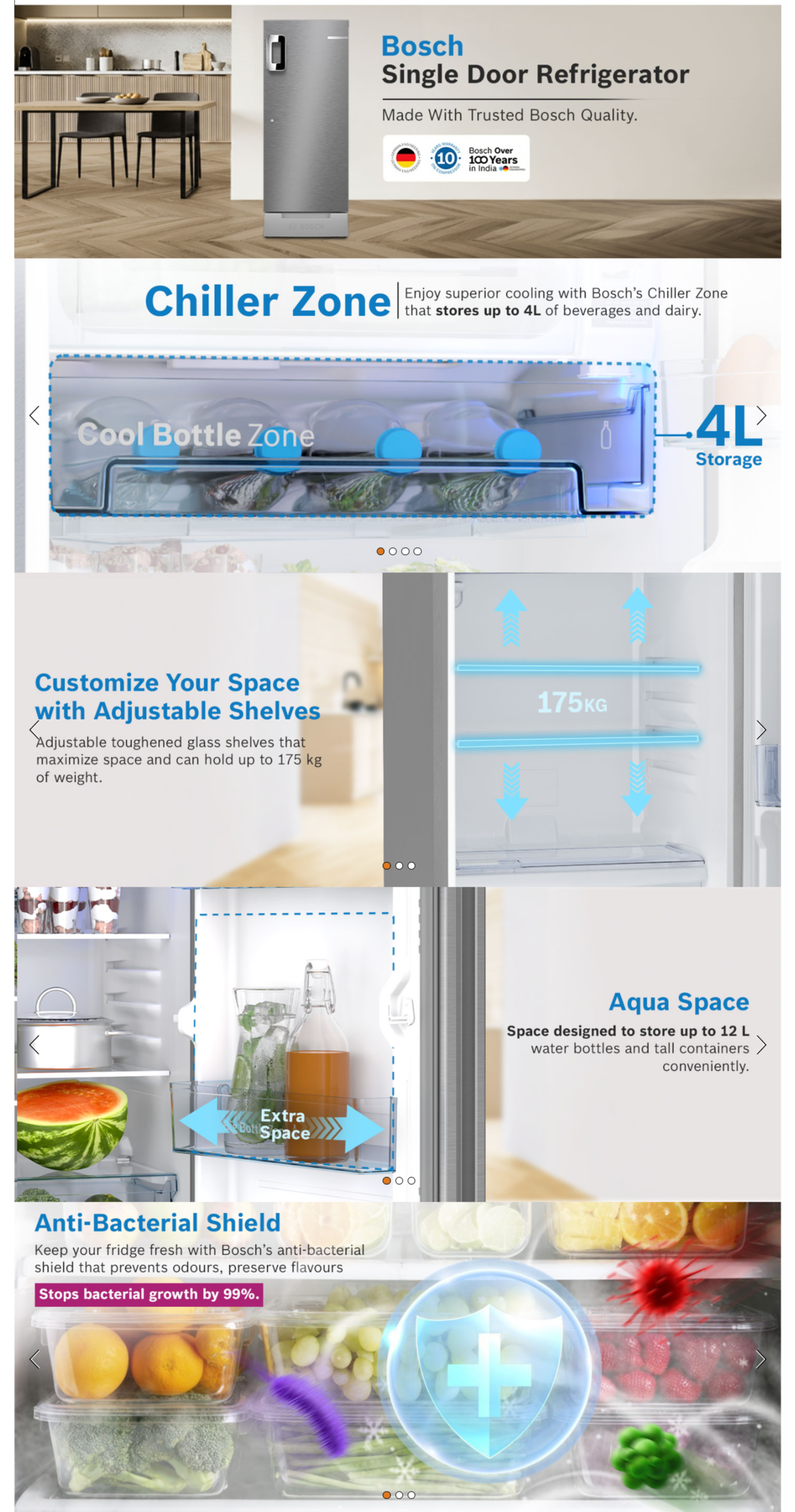 Bosch 207 L Direct Cool Single Door 3 Star Refrigerator (CST20S23VI)