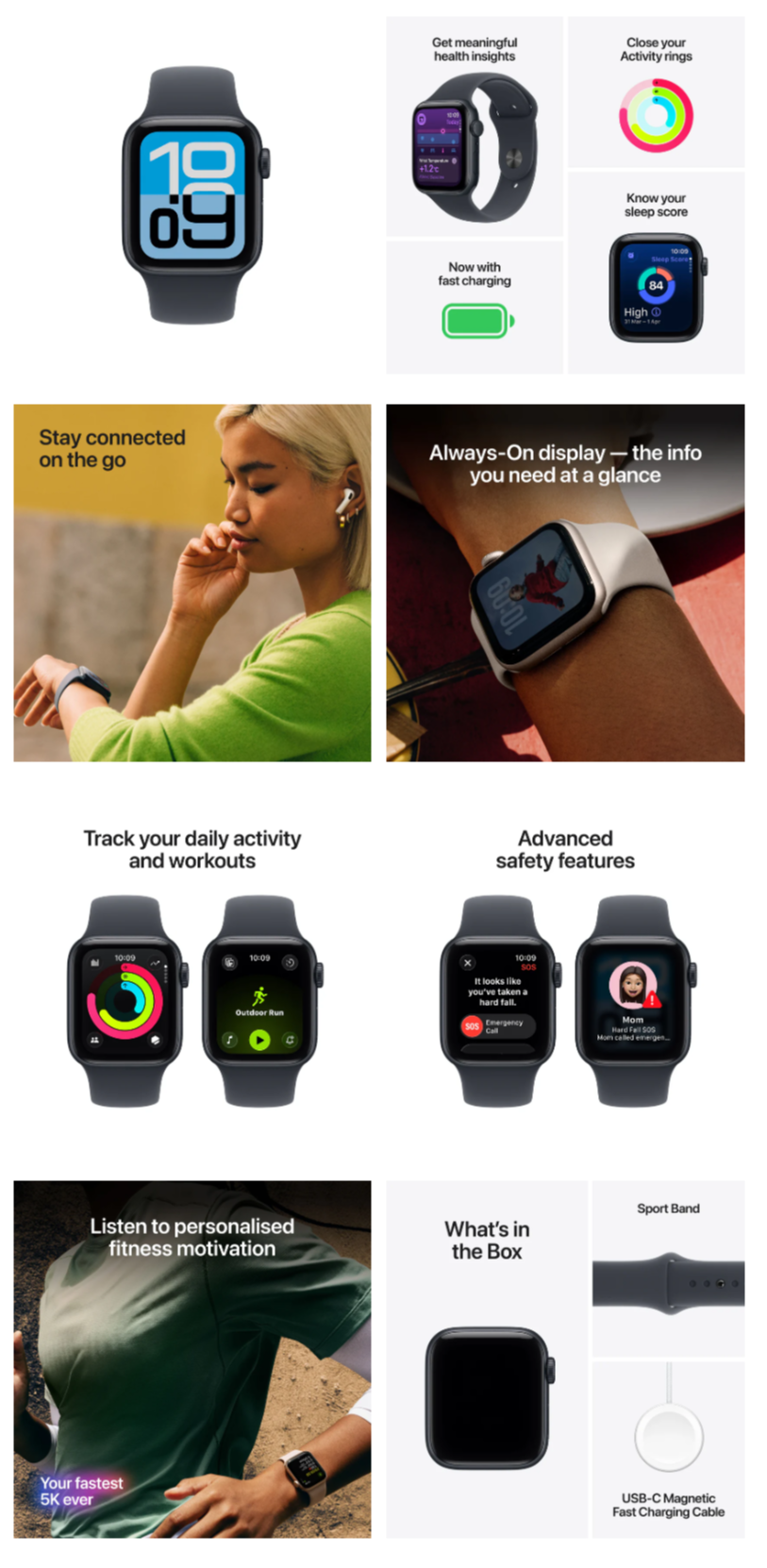 Apple Watch SE 3 GPS 40 mm Midnight Aluminium Case with Midnight