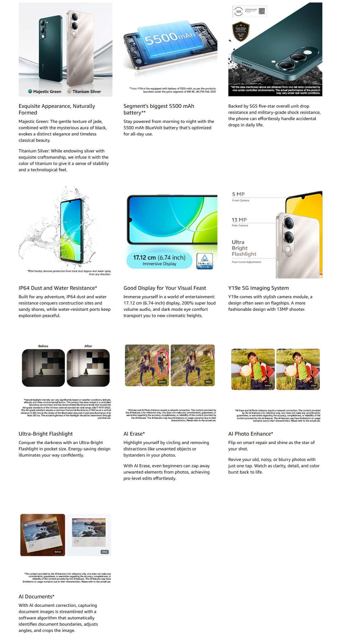 Vivo Y19e (Y19E4G464GBGB, 4GB RAM, 64GB Storage)