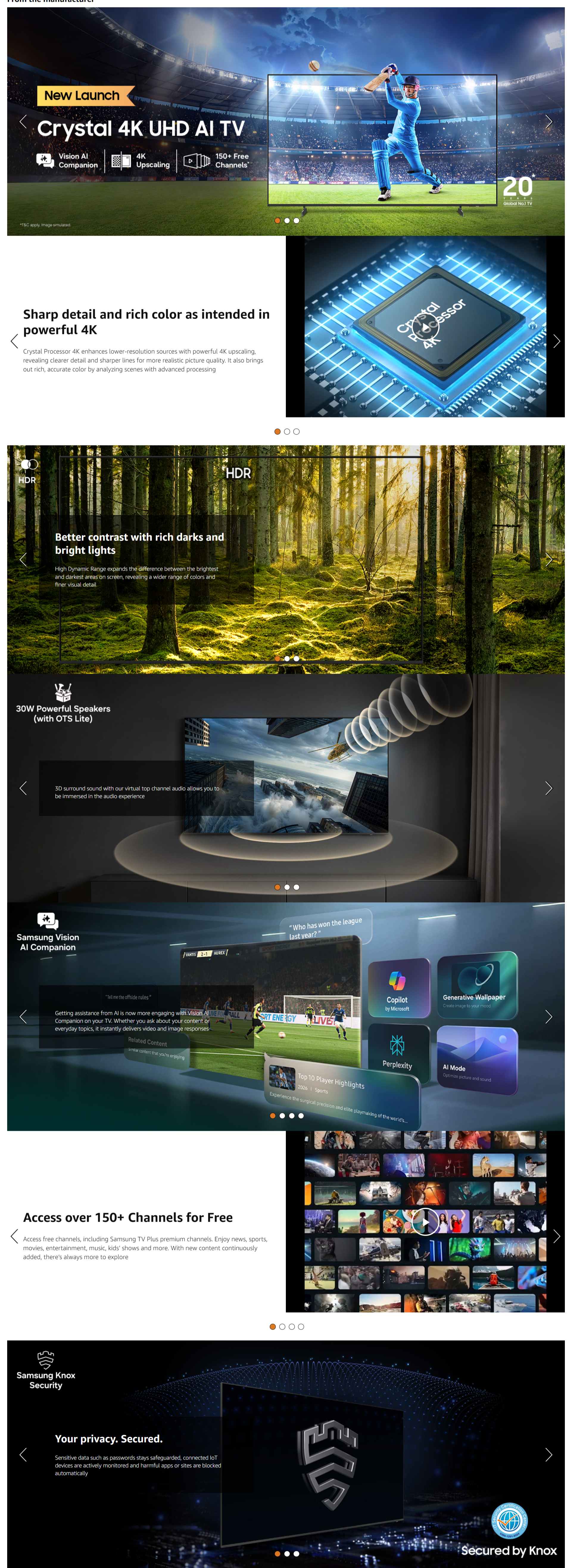 Samsung 55 inches Crystal UHD 4K Samsung Vision AI Smart TV (UA55U8300H)