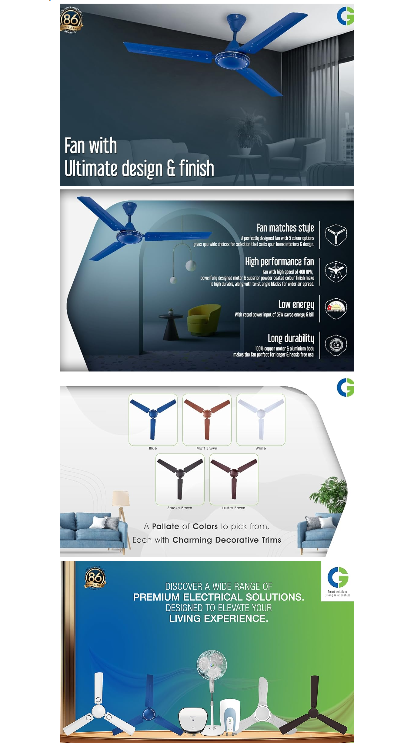 CG Tulipair 1200mm Ceiling Fan (48CGTULIPAIR1S)