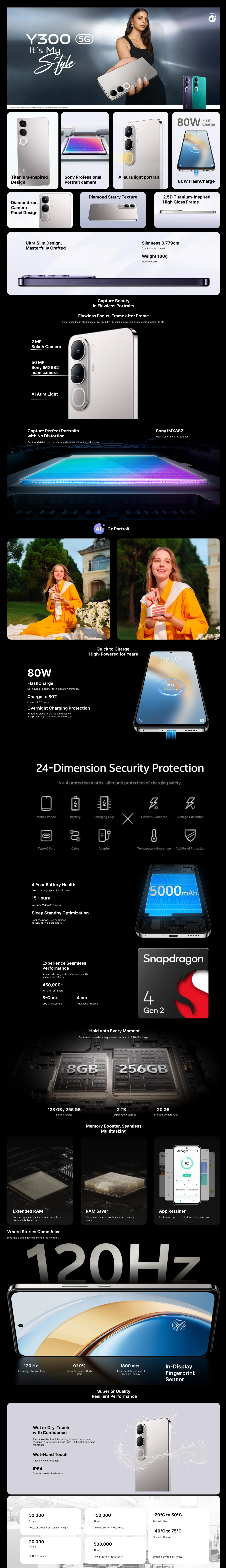 Vivo Y300 5G (8GB RAM, 128GB Storage, Y3005G8128GB)