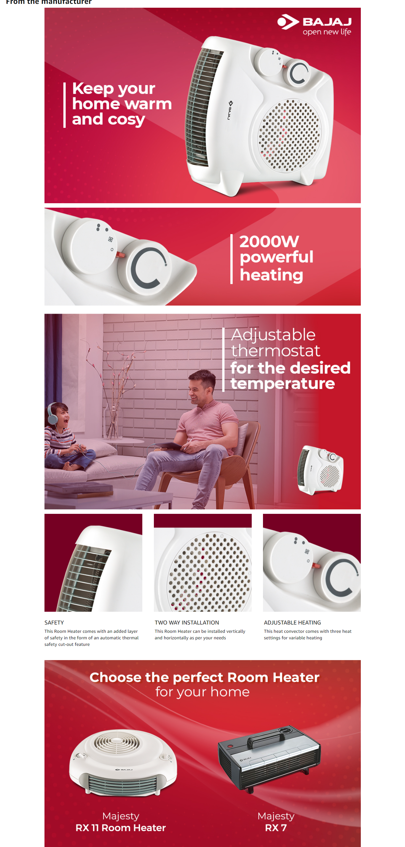 BAJAJ MAJESTY RX10 Blower Heaters Fan Room Heater (MAJESTYRX10)