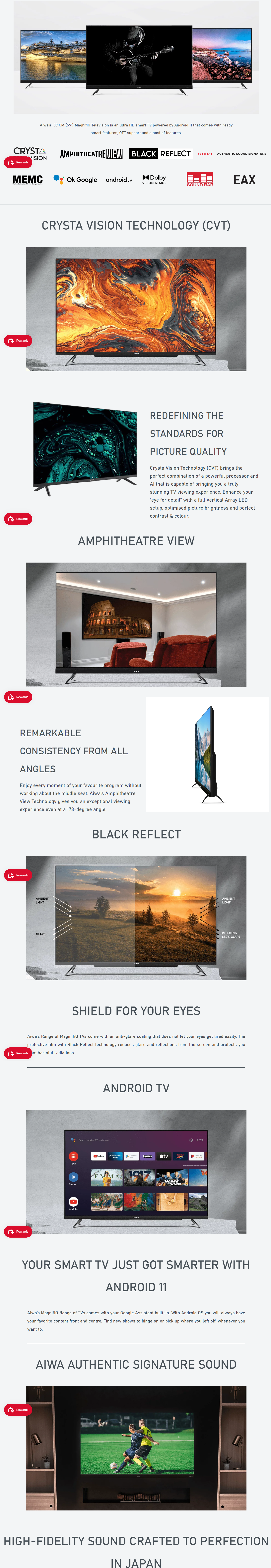 AIWA Television 32 inch Black HD Ready Smart Android LED TV (AIWAAV32HDX1)