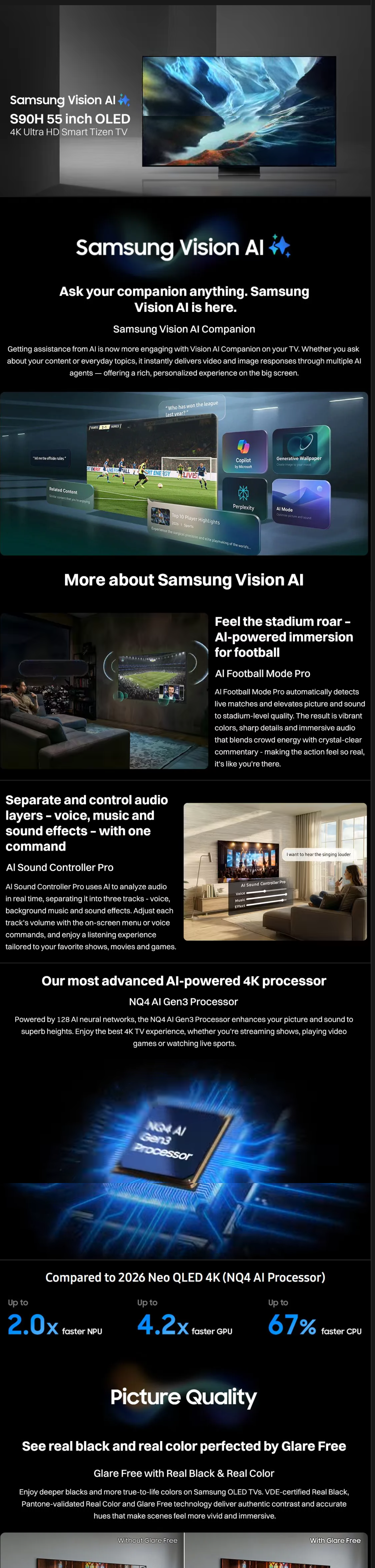 SAMSUNG 140 cm (55 inch) 1 Star OLED 4K Ultra HD Smart Tizen TV (QA55S90H)