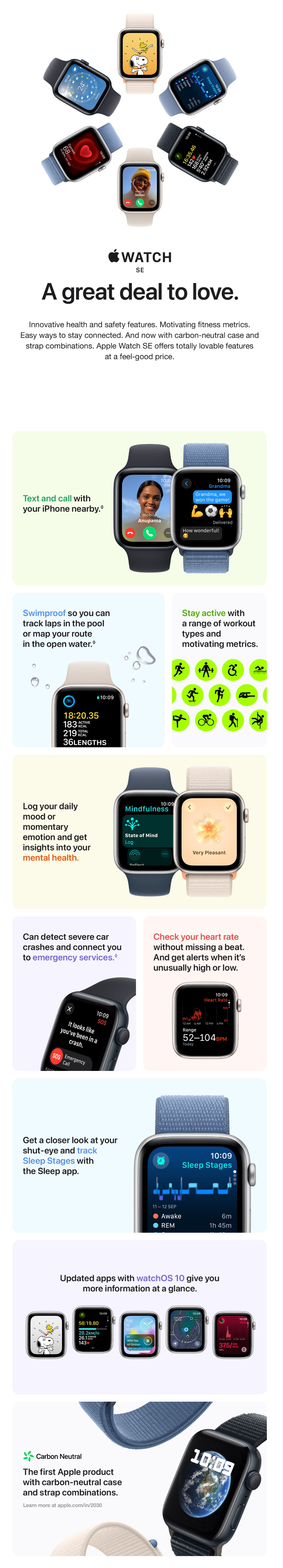 Apple Watch SE (40mm, GPS) Midnight Aluminium Case with Midnight Sport Loop (IWSEGPS40MMMIALMRE03)