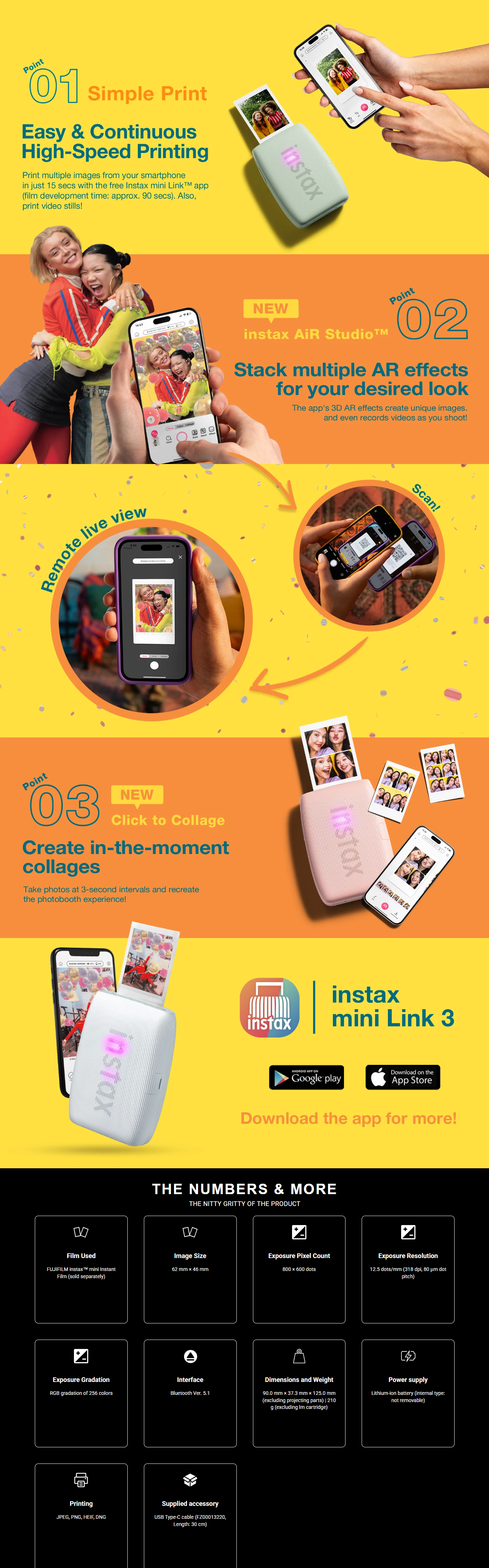 Fujifilm Instax Mini Link 3 Smartphone Photo Printer Starter Kit (INSTAXMINILINK3START)