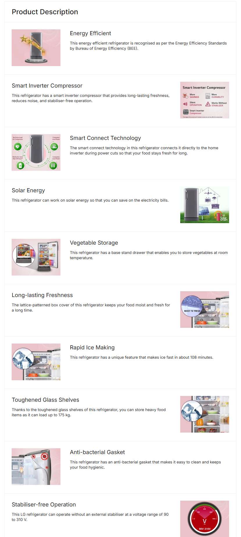 LG 185 L Direct Cool Single Door 5 Star Refrigerator (GLD201APZU)