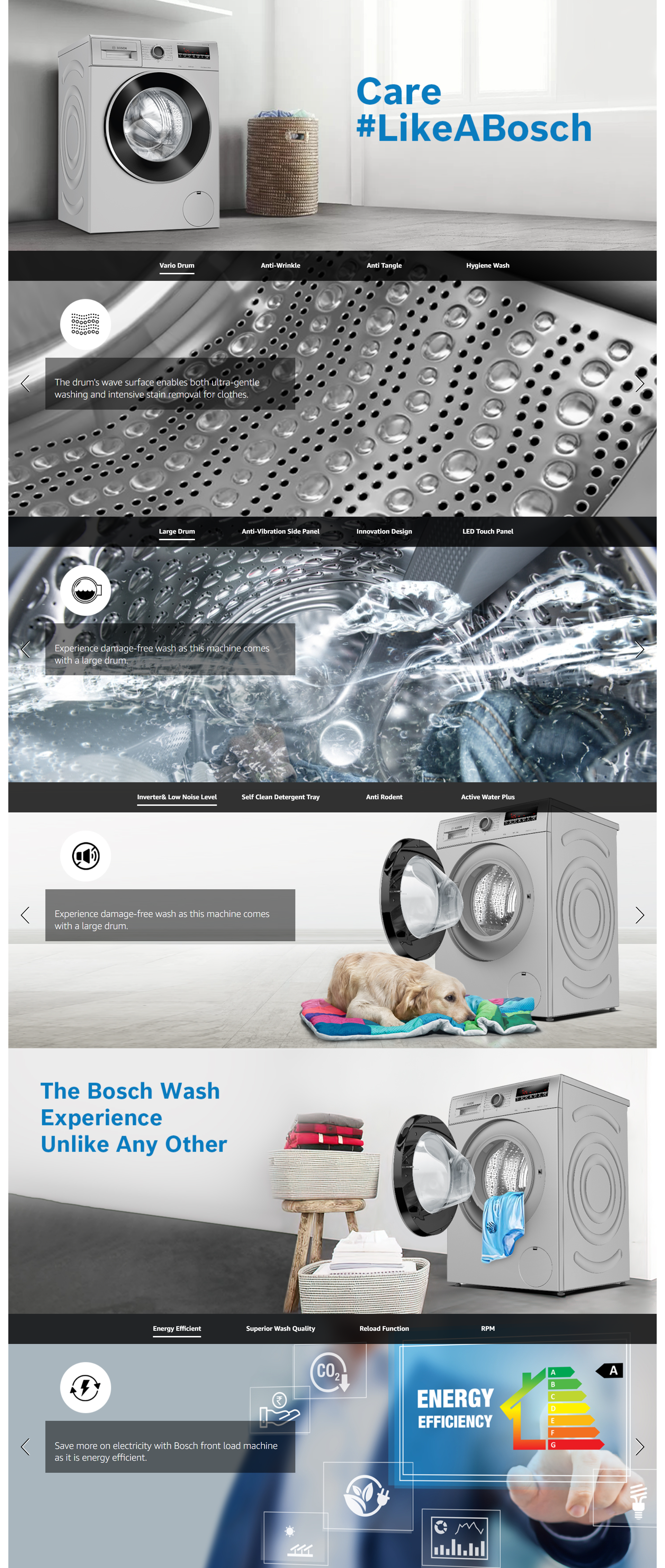 BOSCH 6.5 kg 1200RPM Fully Automatic Front Load Washing Machine (WAJ24265IN)