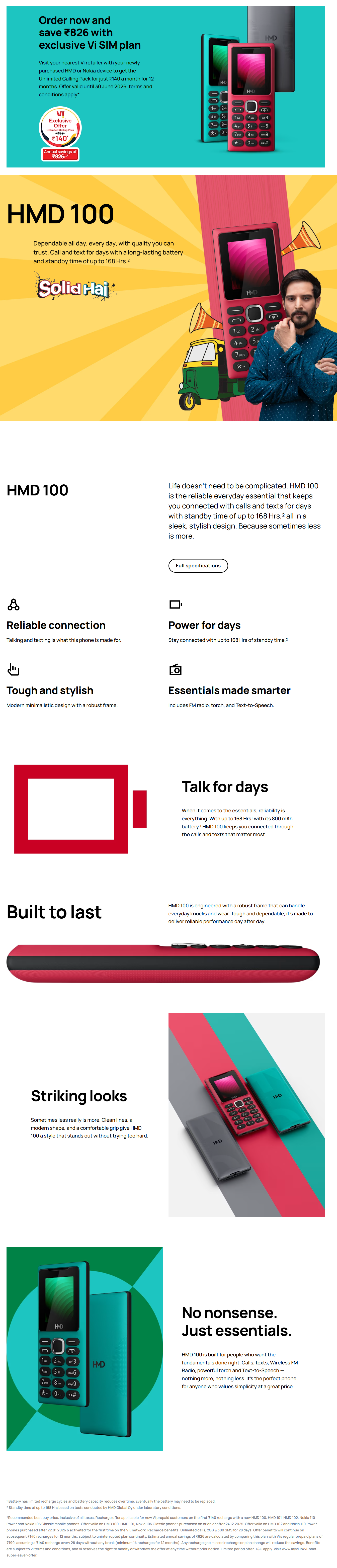Nokia HMD 100 4MB RAM Mobile (NOKHMD100SS)