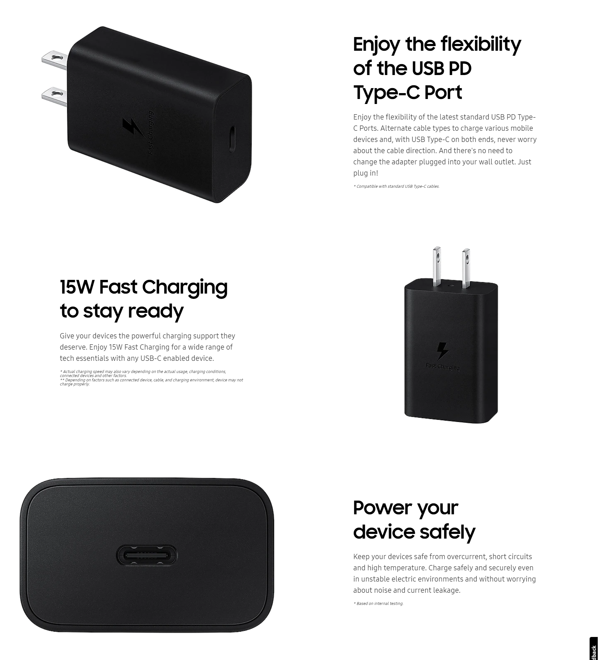 SAMSUNG TRAVEL ADAPTER EP T1510X 15W WITH CABLE (SAMEPT1510X)