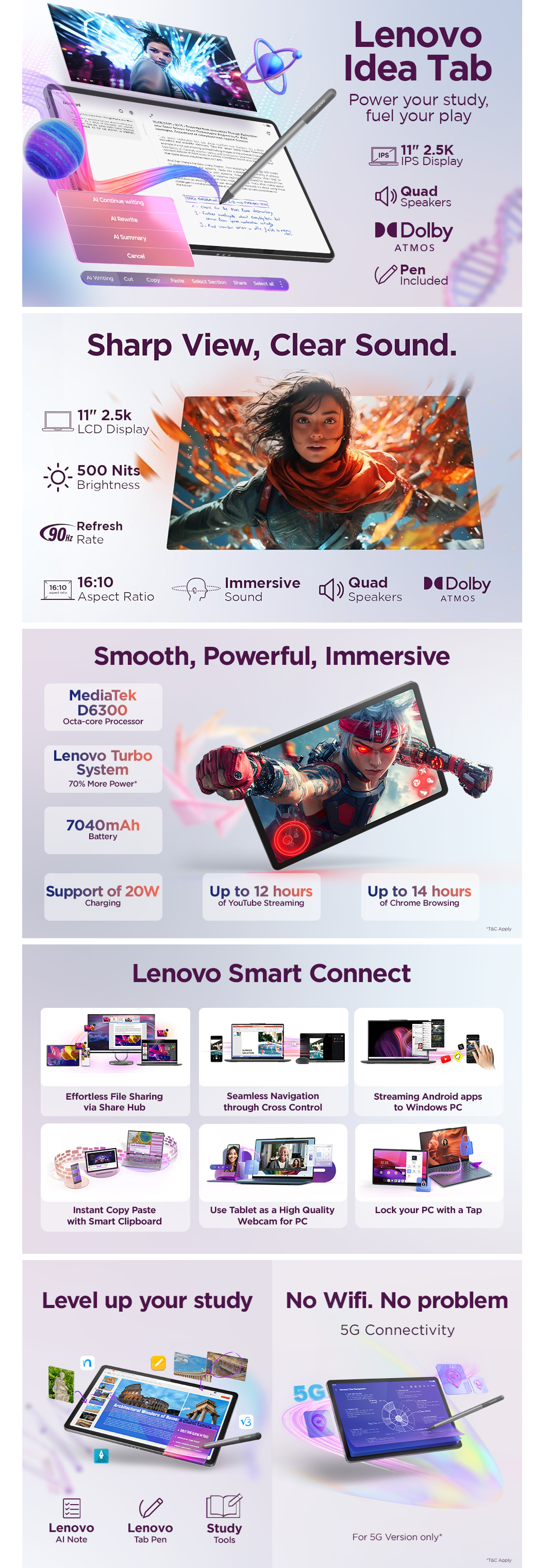 Lenovo Idea Tab 8 GB RAM , 256GB ROM (LIDEATB336ZUZAFM0708)