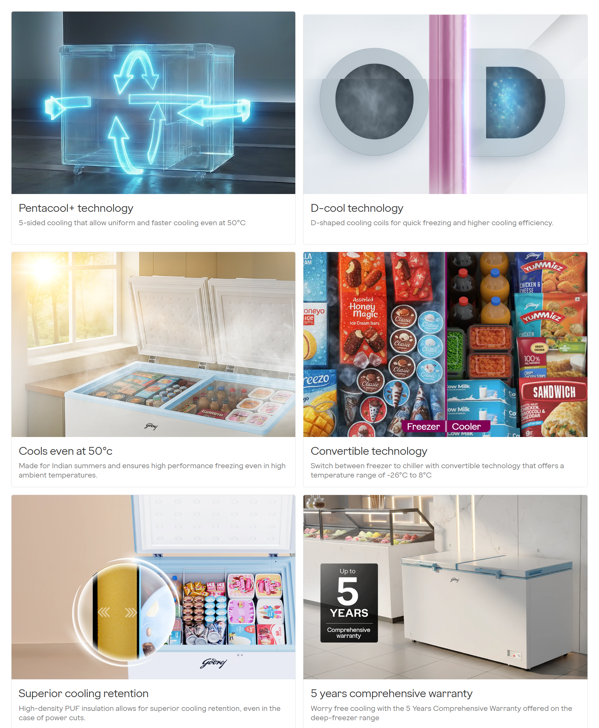 Godrej 302 L 4 Star Double Door Convertible Deep Freezer (DHESNCH330C2HCLPRW)
