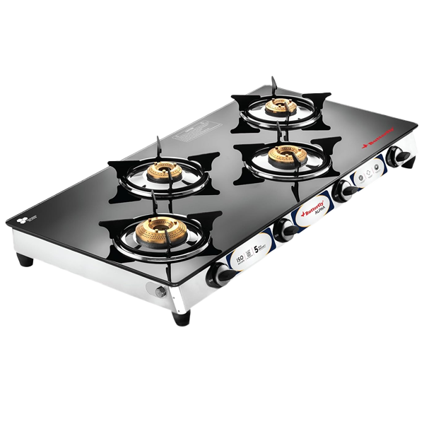 Butterfly Alpha Jumbo 4 Burner Gas Stove (4BALPHASSFRAME)