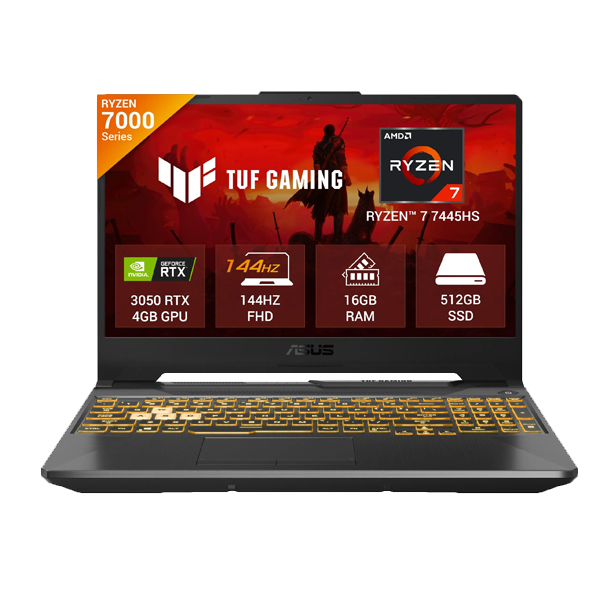 ASUS TUF AMD Ryzen 7 Gaming Laptop 16GB, 512GB SSD, Windows 11 Home, 4GB Graphics, 15.6 inch (ASUSFA506NCGHN200WS)