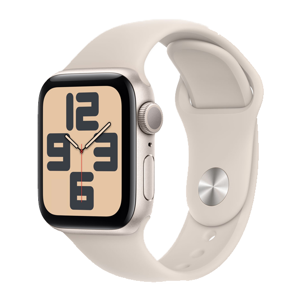 Apple Watch SE (40mm, GPS) Starlight Aluminium Case Starlight Sport Band - M/L (IWSEGPS40MMSTALMR9V3)