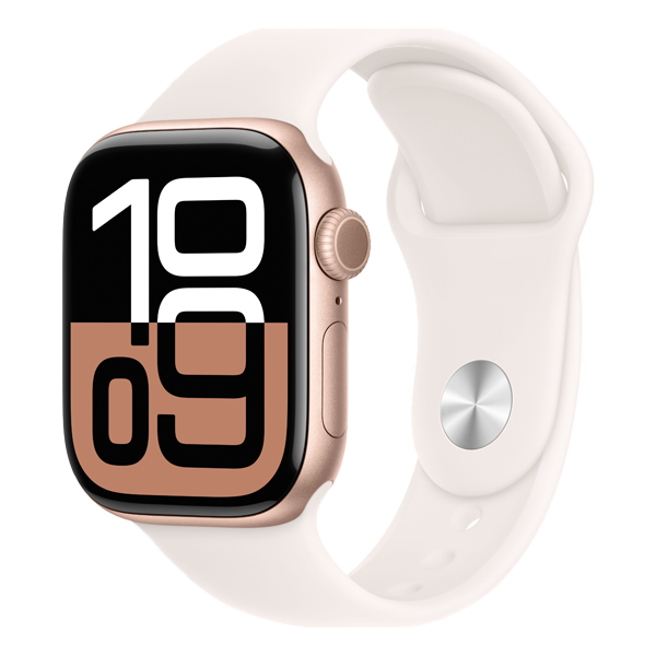 Apple Watch Series 10 GPS + Cellular Rose Gold Aluminium Case With Sport Band M/L (Light Blush, 42 mm, IWS10CEL42RGDALMWXA3)