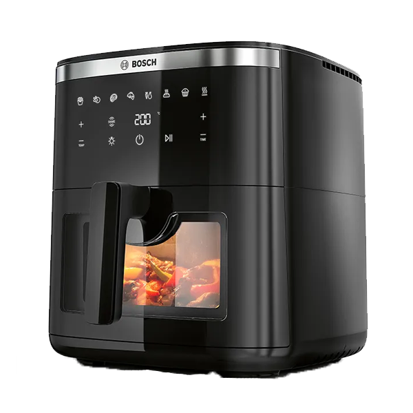 Bosch Crispmaxx Air Fryer 7.2L with baking tray, With Touch Panel,7 Presets menus,Illuminated Viewing Window, Shake Alarm (MAF671B5IN)