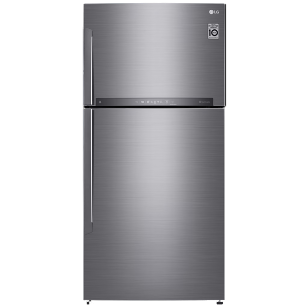 LG 592 Litres 1 Star Frost Free Double Door Refrigerator with Smart Inverter Compressor (GRH812HLHM, Platinum Silver)