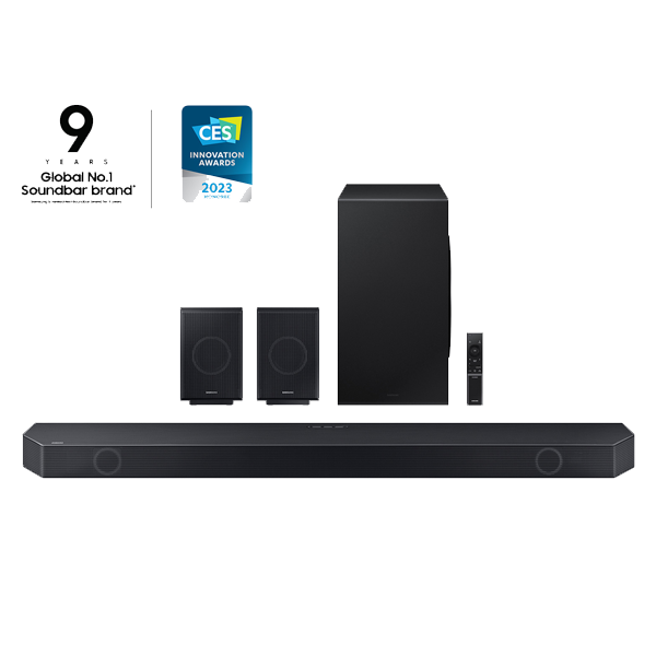 SAMSUNG Wireless Dolby Atmos Bluetooth Soundbar  (Black, 11.1.4 Channel) (HWQ990C)