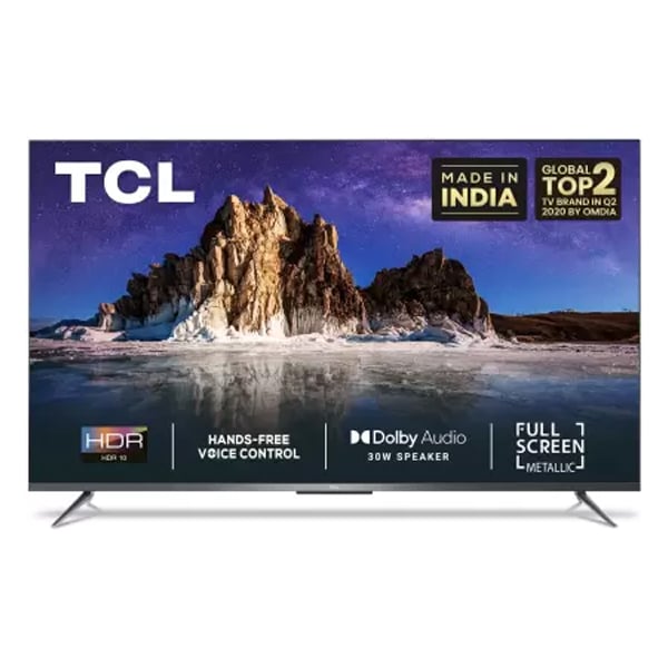 TCL 139 cm (55 inch) Ultra HD (4K) LED Smart Android TV with Full Screen & Handsfree Voice Control (TCL55P715)